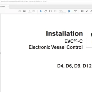 Volvo Penta EVCEC-C D4,D6, D9, D12, D16 Electronic Vessel Control Installation Manual PDF