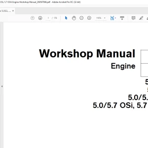 Volvo Penta Engine 5.0 GL 5.7 Gi 5.0/5.7 GXi 5.0/5.7 OSi, 5.7 OSXi Workshop Manual PDF