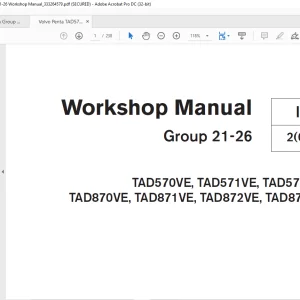 Volvo TAD570VE, TAD571VE, TAD572VE, TAD870VE, TAD871VE, TAD872VE, TAD873VE Shop Manual -PDF