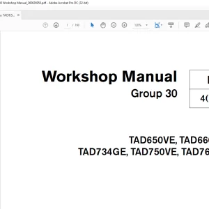 Volvo Penta Group 30 TAD650VE, TAD660VE, TAD734GE, TAD750VE, TAD760VE Workshop Manual PDF