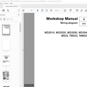 Volvo Penta MD2010 MD2020 MD2030 MD2040 MD22 TMD22 TAMD22 Wiring Workshop Manual PDF