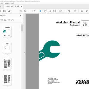 Volvo Penta MD6A, MD7A Engine Unit Workshop Manual - PDF DOWNLOAD