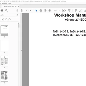 Volvo TAD1240GE, TAD1241GE/VE, TAD1242GE/VE, TWD1240VE (Group23) EDC III Workshop Manual PDF