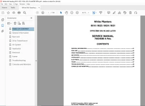 White NA Seeding 8516/8523/8524/8531 Planters SERVICE MANUAL