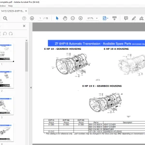 ZF 6HP19 Automatic Transmission Parts Manual - PDF DOWNLOAD