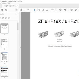 ZF 6HP19X / 6HP21X Automatic Transmission Parts Manual - PDF DOWNLOAD