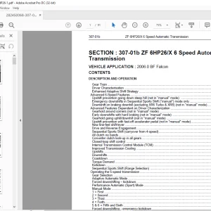 ZF 6HP26/X 6 Speed Automatic Transmission Operation Manual PDF