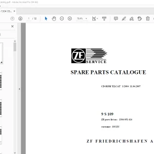 ZF 9S 109 Isuzu Parts Manual 1304 051 414 - PDF DOWNLOAD