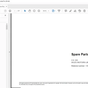 ZF 9S109 ISUZU MOTORS Parts Manual 1304.051.402 - PDF DOWNLOAD