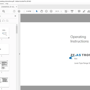 ZF AS Tronic Bus Lever-Type Range Selector Operating Manual PDF