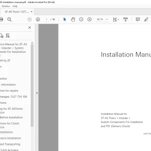 ZF-AS Tronic + Intarder + System Components & PDI Installation Manual 1327 754 106 PDF