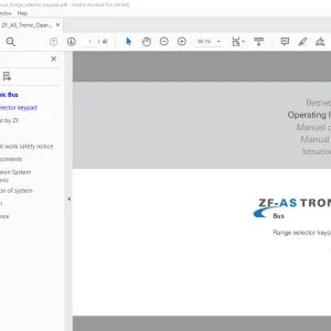 ZF AS Tronic Range Selector Operating Manual 1337 758 101d - PDF DOWNLOAD