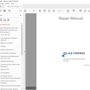 ZF AS Tronic Transmission & Clutch Actuator Repair Manual 1327 751 103 PDF
