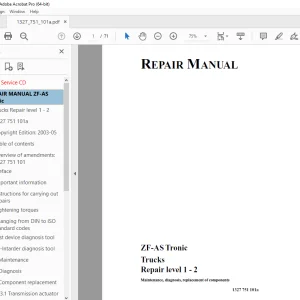 ZF AS Tronic Trucks Repair Manual (Level 1 - 2) 1327 751 101a PDF
