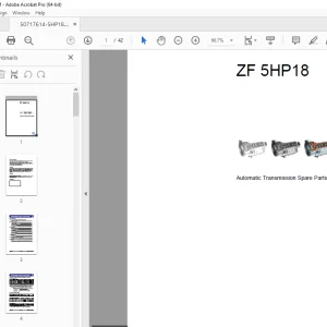 ZF Automatic Transmission 5HP18 Parts Manual - PDF DOWNLOAD