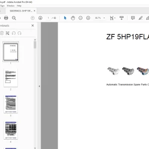 ZF Automatic Transmission 5HP19FLA Parts Manual - PDF DOWNLOAD