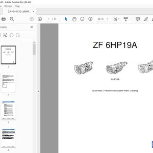 ZF Automatic Transmission 6HP19A Parts Manual - PDF DOWNLOAD