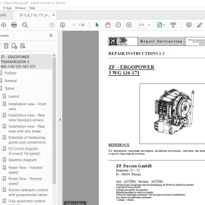 ZF ERGOPOWER 3 WG 116-171 Repair Instruction Manual PDF