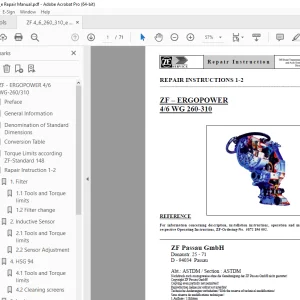 ZF ERGOPOWER 4/6 WG 260-310 Repair Instruction Manual - PDF DOWNLOAD