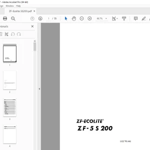 ZF Ecolite Transmission 5 S 200 Reparaturhandbuch 1322 751 001 PDF