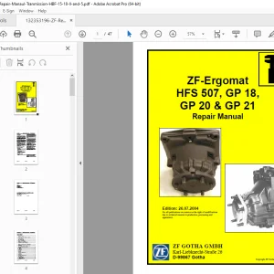 ZF Ergomat HFS 507, GP 18, GP 20 & GP 21 Repair Manual - PDF DOWNLOAD