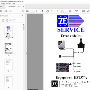 ZF Ergopower EST37/A Service Error Code List Manual - PDF DOWNLOAD