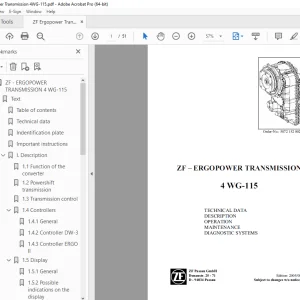 ZF Ergopower Transmission 4 WG-115 Operating Manual - PDF DOWNLOAD