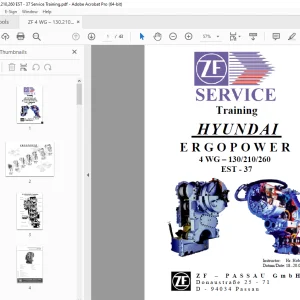ZF Hyundai ERGOPOWER 4 WG-130/210/260 EST - 37 Training Manual PDF