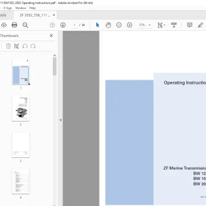 ZF Marine Transmissions BW 1202 BW 1502 BW 2002 Operating Manual PDF