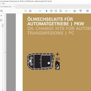 ZF Oil Change Kits for Automatic Transmissions Manual - PDF DOWNLOAD