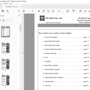 ZF S6-650 Six Speed Manual Transmission Service Manual - PDF DOWNLOAD