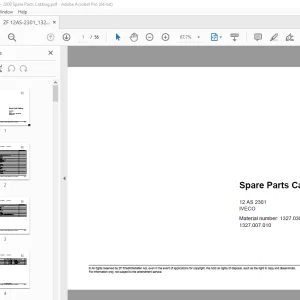 ZF Transmission 12 AS 2301 IVECO Parts Manual - PDF DOWNLOAD