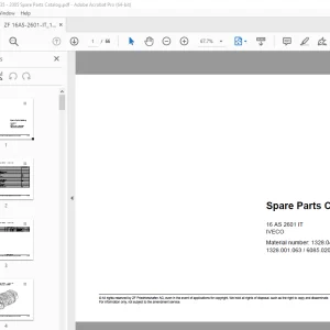 ZF Transmission 16 AS 2601 IT IVECO Parts Manual - PDF DOWNLOAD