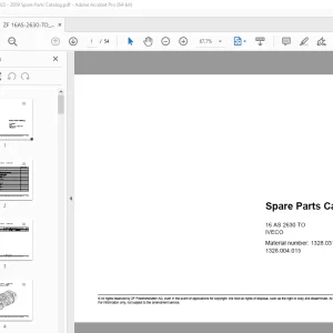 ZF Transmission 16 AS 2630 TO IVECO Parts Manual - PDF DOWNLOAD