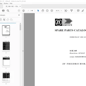 ZF Transmission 16 K 160 DaimlerChrysler AG Parts Manual 1297 002 187 PDF