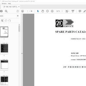 ZF Transmission 16 K 160 Parts Manual 1297.002.187 - PDF DOWNLOAD