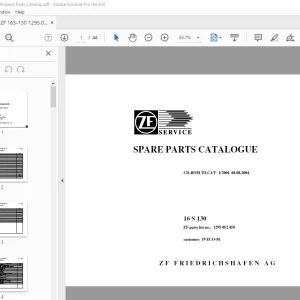 ZF Transmission 16 S 130 IVECO-M Parts Manual 1295 052 458 PDF