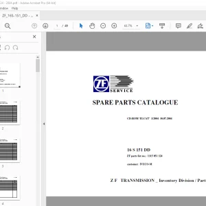 ZF Transmission 16 S 151 DD IVECO-M Parts Manual 1315 051 324 PDF