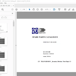 ZF Transmission 16 S 151 OD IVECO-M Parts Manual 1315 051 393 PDF