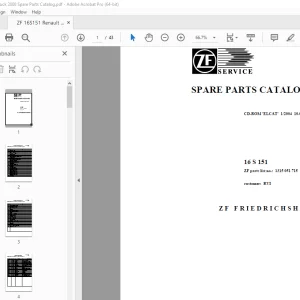 ZF Transmission 16 S 151 RVI Parts Manual 1315 051 715 PDF