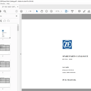 ZF Transmission 16 S 1650 Parts Manual 1297 095 160 - PDF DOWNLOAD