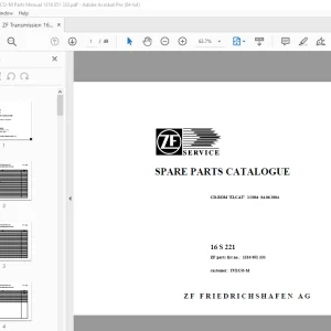 ZF Transmission 16 S 221 IVECO-M Parts Manual 1316 051 333 PDF