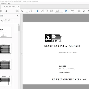 ZF Transmission 16 S 221 IVECO-M Parts Manual 1316 051 350 PDF