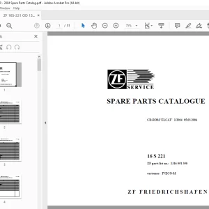 ZF Transmission 16 S 221 IVECO-M Parts Manual 1316 051 350 PDF