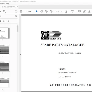 ZF Transmission 16 S 221 Iveco-M Parts Manual 1316 051 333 PDF