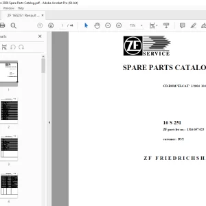 ZF Transmission 16 S 251 RVI Parts Manual 1316 057 023 - PDF DOWNLOAD
