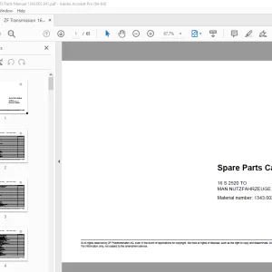 ZF Transmission 16 S 2520 TO Parts Manual 1343.002.041 - PDF DOWNLOAD