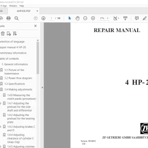 ZF Transmission 4 HP-20 Repair Manual - PDF DOWNLOAD