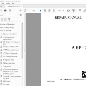 ZF Transmission 5 HP-24 Repair Manual - PDF DOWNLOAD