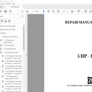 ZF Transmission 5 HP-30 Repair Manual - PDF DOWNLOAD